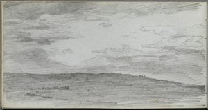 Skizzenbuch, Seite 34: Landschaftsstudie von Ernest Meissonier