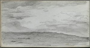 Skizzenbuch, Seite 34: Landschaftsstudie von Jean Louis Ernest Meissonier