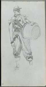 Skizzenbuch, Seite 79: Soldat mit Trommel