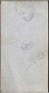 Skizzenbuch, Seite 96: Studie eines Gesichts, Ohren