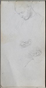 Skizzenbuch, Seite 96: Studie eines Gesichts, Ohren