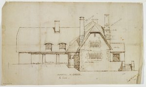 Gartenerhebung des Häuschens, Sapperton, 14. Juni 1902 von Ernest William Gimson