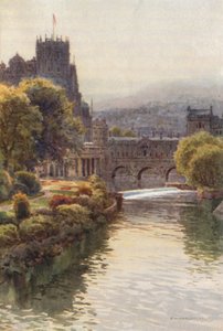Blick von der North Parade Bridge, Bath