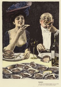 Austern essen in einem Restaurant von Ernst (after) Heilemann