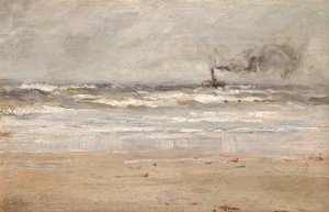 Ein Dampfer bei schlechtem Wetter von Ernst Dade
