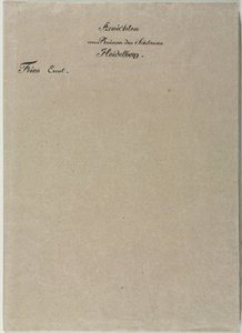 Sechs Ansichten des Heidelberger Schlosses: Umschlag von Ernst Fries