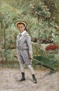 Junge mit einer Schubkarre, 1880