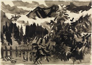 Alpenlandschaft (Nebel in den Bergen) von Ernst Ludwig Kirchner