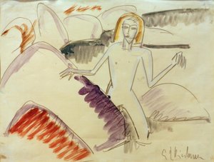 Badende an Steinen von Ernst Ludwig Kirchner