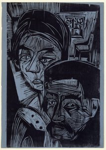 Bauernpaar in der Hütte (Andres und Annamargret Müller) von Ernst Ludwig Kirchner