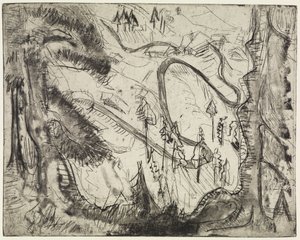 Bergweg, von oben gesehen