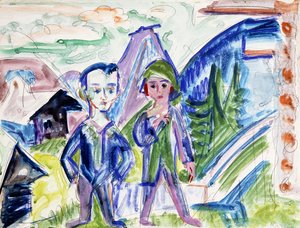 Paar in einer Landschaft von Ernst Ludwig Kirchner