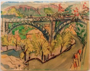 E. L. Kirchner, Eisenbahnbrücke / 1916