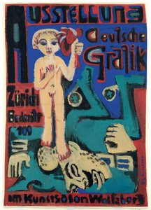 Ausstellung Deutsche Grafik im Kunstsalon Wolfsberg, ca. 1921-1923 von Ernst Ludwig Kirchner