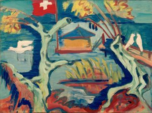 Fischerhütte am Bodensee von Ernst Ludwig Kirchner