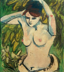 Halbakt mit erhobenen Armen von Ernst Ludwig Kirchner