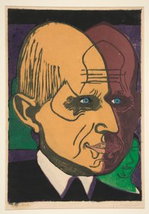 Kopf Dr. Bauer (Porträt von Dr. Bauer) von Ernst Ludwig Kirchner
