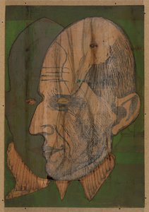 Kopf Dr. Bauer, Farbstock I von Ernst Ludwig Kirchner
