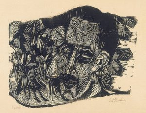 Kopf Dr. Ludwig Binswanger und kleines Mädchen. 1917/18 von Ernst Ludwig Kirchner