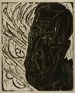 Kopf Henry van de Velde (dunkel) - Schwarzer van de Velde-Kopf von Ernst Ludwig Kirchner