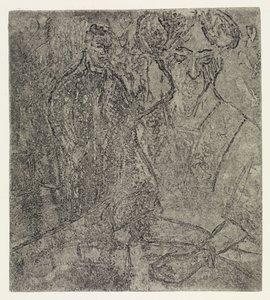 Mann und sitzende Frau/Blonde und schwarze Frau von Ernst Ludwig Kirchner