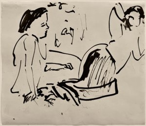 Ohne Titel (Zwei Frauen, sitzend) von Ernst Ludwig Kirchner