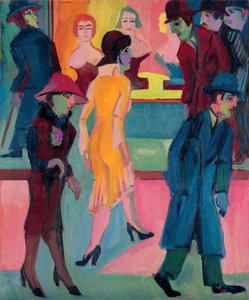 Straßenszene vor dem Friseurladen, 1926 von Ernst Ludwig Kirchner