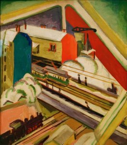 Wannseebahn, durch das Atelierfenster gesehen