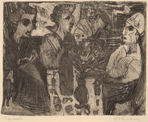 Frauen an einem Tisch in einem Raum von Ernst Ludwig Kirchner