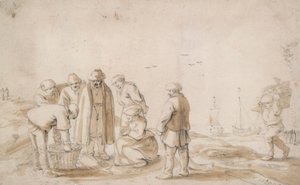 Fischhändler am Strand von Esaias van de Velde