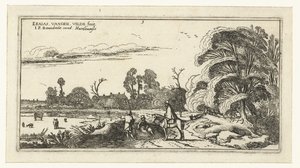 Reiter und Spaziergänger auf einem Weg bei Lisse