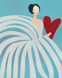 Gelassene Frau mit Herz