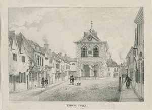 Tamworth - Das Rathaus: Lithographie, undatiert [1796-1865] von Etienne Bruno Hamel