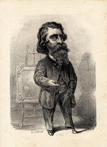 Flugblatt - Illustration von Etienne Carjat (1826-1906): Kunst - Maler, Diaz Narcisse Diaz de la Pena (1807-1876) von Etienne Carjat