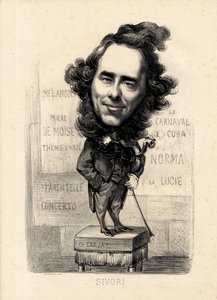 Flugblatt - Illustration von Etienne Carjat (1826-1906): Sivori Camille Camillo (1815-1894) von Etienne Carjat