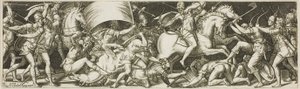 Schlacht von Kavalleristen und Infanteristen von Etienne Delaune