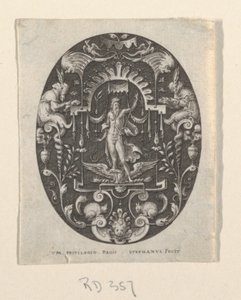 Jupiter, aus Grotesques à fond noir, Divinités et Allégories von Etienne Delaune