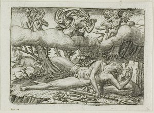Der Tod des Adonis von Etienne Delaune