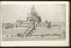 Engelsburg und die Engelsbrücke in Rom von Etienne Duperac