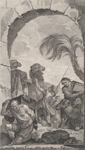 Die Kapelle der Enfants-Trouvés in Paris: Die Folge der Heiligen Drei Könige: Kamelreiter und Träger von Etienne Fessard