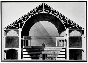 Entwurf für die Bibliothèque Royale de France (Lithografie) von Etienne Louis Boullee