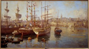 Orange Balacelles. (Ansicht des Hafens von Marseille)