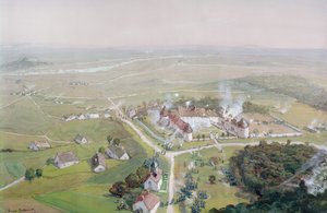Die Rückeroberung des Château de Mondement durch die französische Armee am 9. September 1914 während der Ersten Schlacht an der Marne, 1915 von Etienne Prosper Berne Bellecour