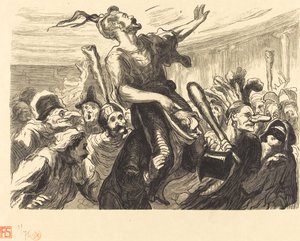 La Mi-Carême - Beim Opernball von Etienne after Honoré Daumier