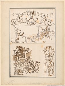 Fünf Motive für ornamentale Arabesken von Etienne de Lavallee Poussin