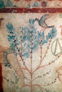 Ein Vogel auf einem kleinen Baum (Fresko, Detail, 530 v. Chr.) von Etruscan