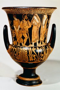 Kalyx-Krater mit einer Szene aus der Unterwelt mit Charon und Mädchen von Etruscan