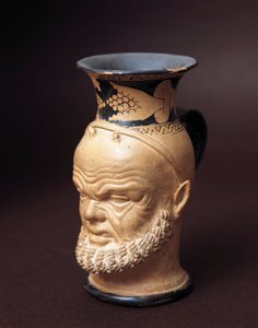 Etruskische Zivilisation, Vase mit dem Gesicht des Silenus von Etruscan