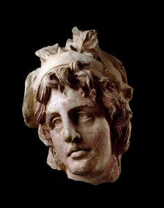 Etruskische Zivilisation: weiblicher Kopf der Amazonen. 2. Jahrhundert v. Chr. Aus Arezzo. Arezzo, Museo Archeologico G.Clinio Mecenate, Inv. 87674