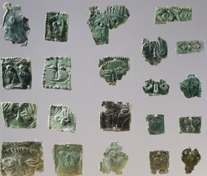 Ex-voto in Bronzeplatte, Augen darstellend. Artefakte aus dem Heiligtum von Reithia Este (Venetien). Etruskische Zivilisation, 5.-4. Jahrhundert v. Chr. von Etruscan